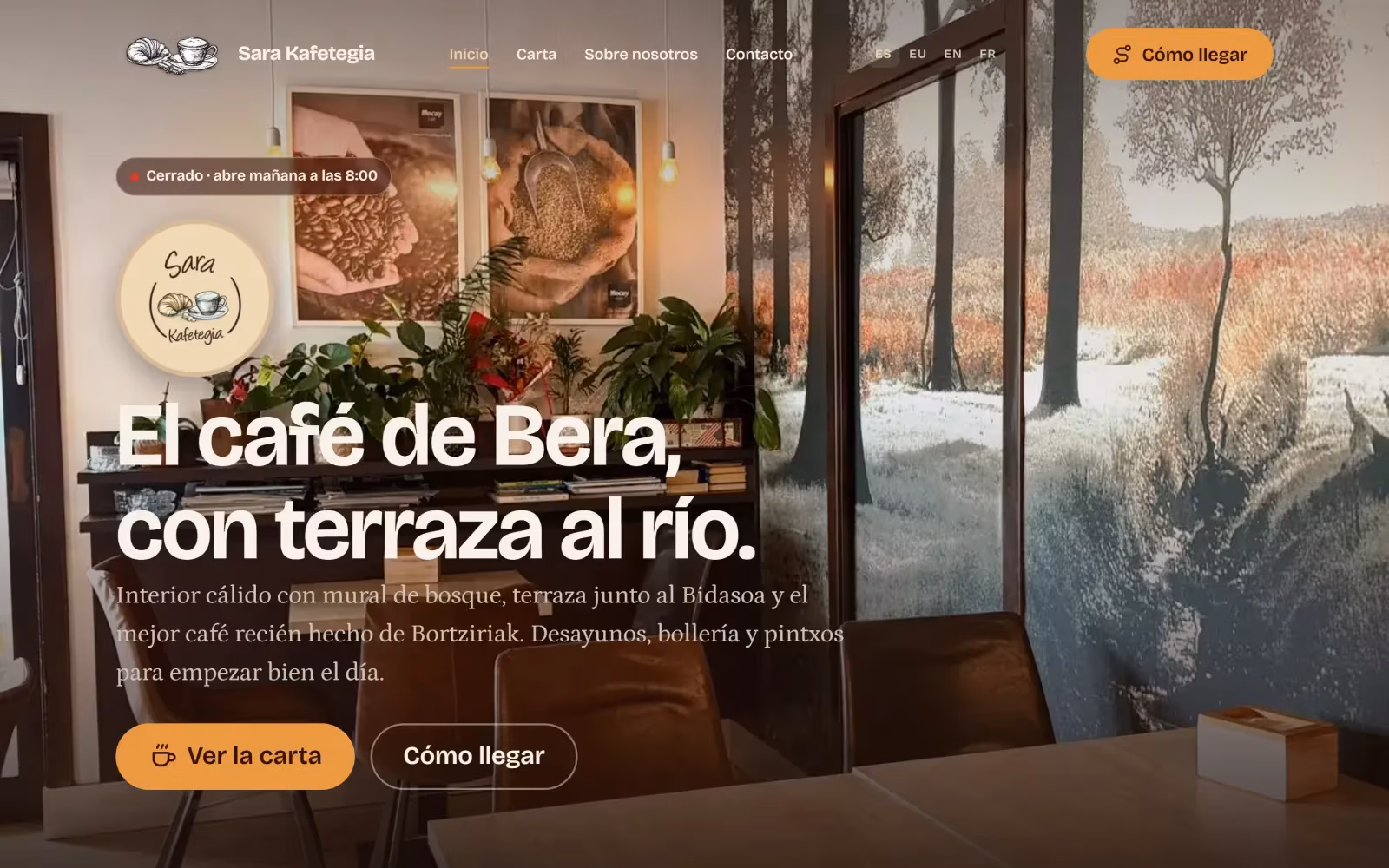 Captura de la web de Sara Kafetegia diseñada por Unax Aller