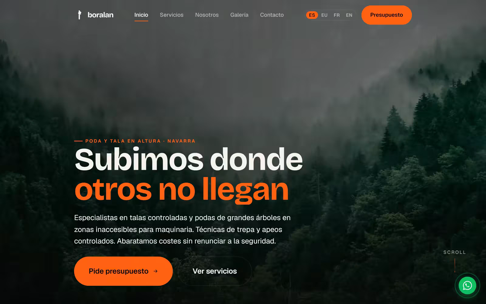 Screenshot of the Boralan website designed by Unax Aller